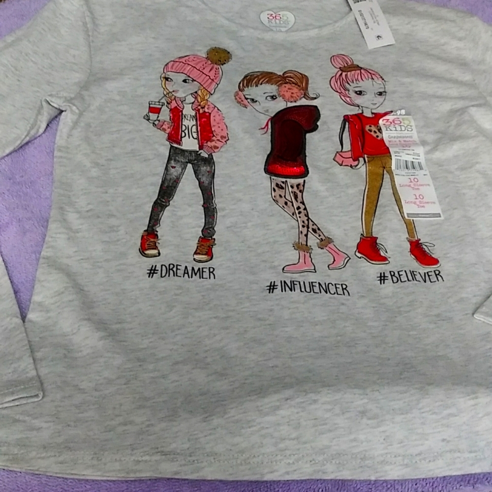 Cute long sleeve shirt brand new for girls size 10